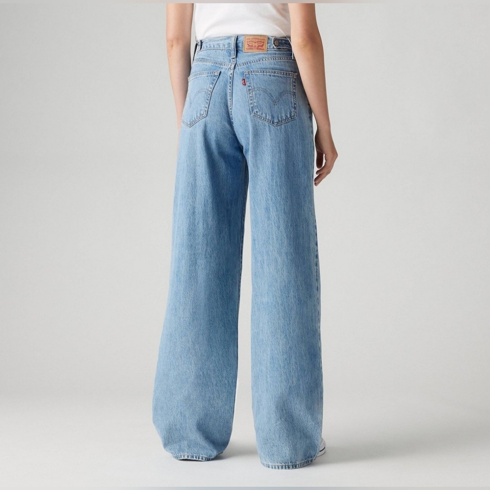 NEW! Levi's High Rise Cinch Baggy Jeans In Invested Indigo Size 30 - Picture 13 of 13